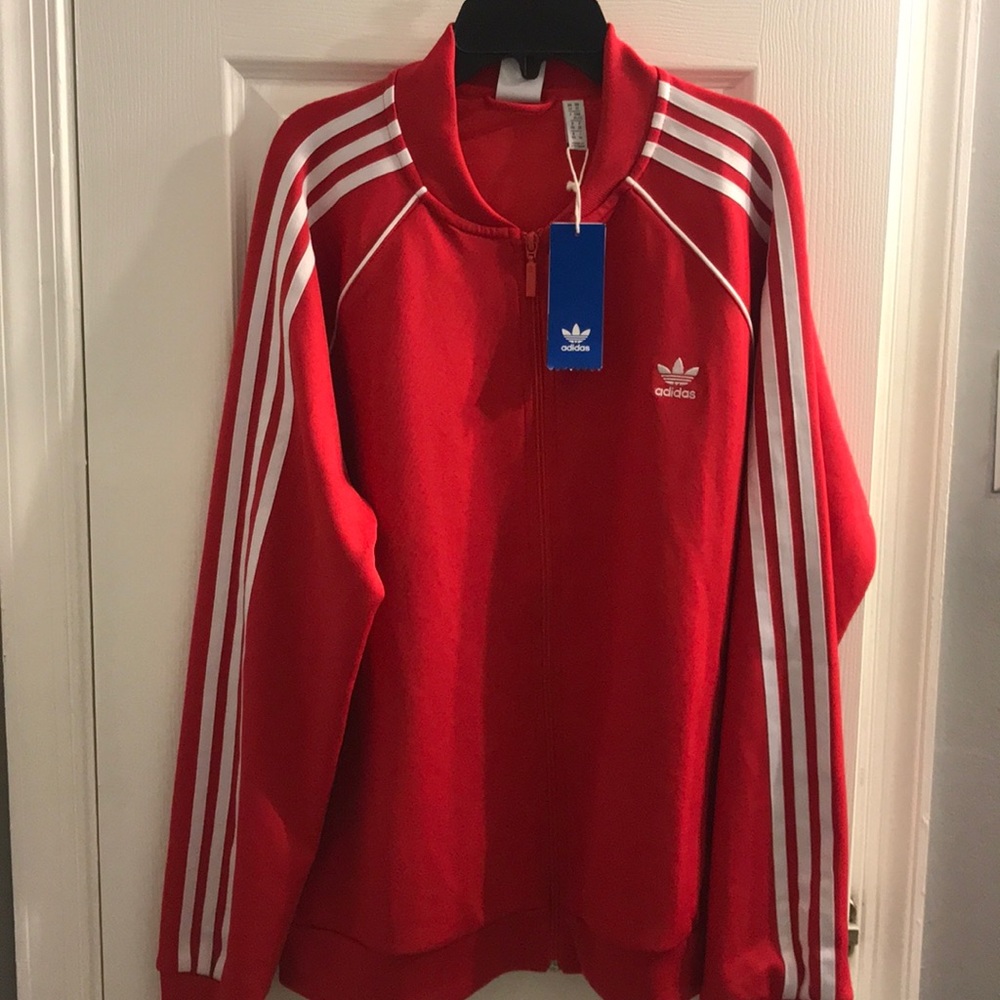 Red adidas jacket NWT